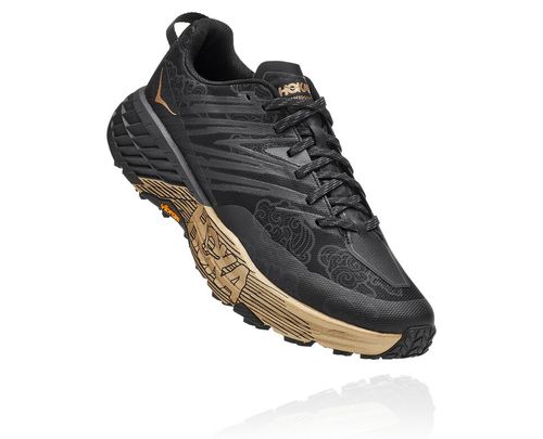 Hoka One One Dame/Herre Speedgoat 4 Cny For Trail Løpesko Svart/Gull Norge-36INV